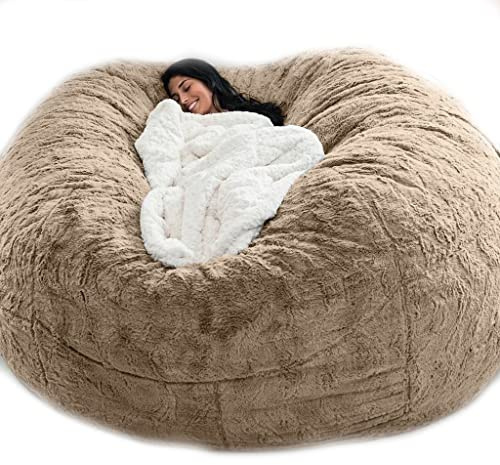 Pouf poire pour adulte en fourrure douce et moelleuse 2,1 m
