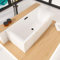 ECOLAM Baignoire Heaven Slim 170x75 cm | Baignoire rectangulaire moderne à rebord bas de qualité supérieure avec bonde click-clack noir | pieds + silicone