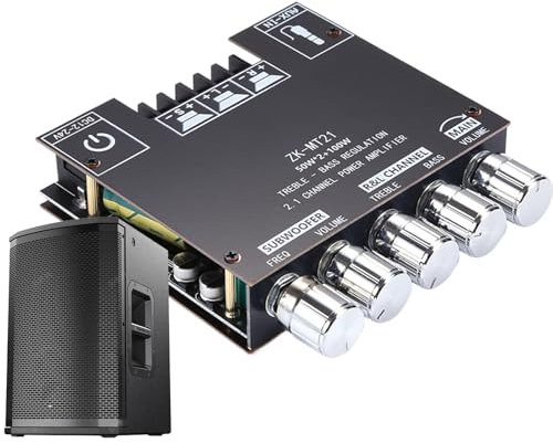 Modulo Amplificatore Audio Wireless,Modulo Amplificatore 2.1 - Subwoofer 100W con Ricevitore Audio Senza Fili per Eventi Esterni, Negozi e Teatri con Impianti Audio Live