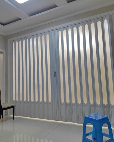 Falttür Innentüren PVC-Doppelfalttür mit Großer Öffnung, 203/230 cm Schiebetür mit Individuell Anpassbarem Insektenschutz, Innentür mit Einziehbarer Tür, Faltbares Raumteilergitter(69x80in (175.5x203c