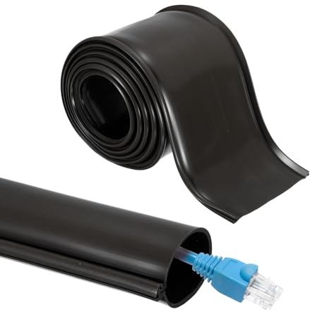 sourcing map Manicotto per la gestione dei cavi da 2 m, con ID da 4,1 cm, copertura isolante a scatto, protezione per sottostazione, reti elettriche ad alta tensione, nero