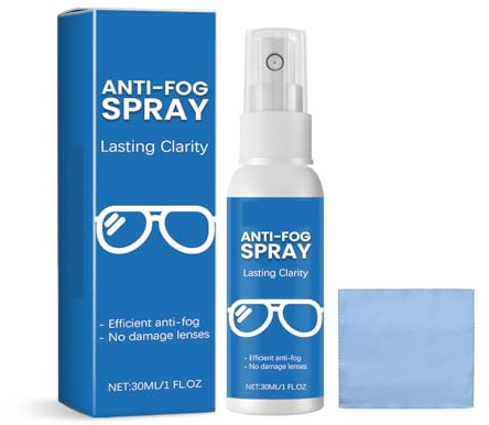 Antibeschlag-Spray,Antibeschlagspray Brille,Effektiver Antibeschlag, Anti Fog Spray,Inhalt inklusive einem Brillen-Reinigungstuch,30ml