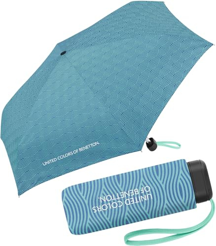 Benetton Taschenschirm Ultra Mini Flat Wavy Stripes - riviera