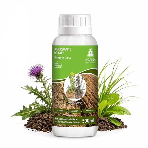 Gliphogan Top CL (1 x 500ml) -Diserbante Totale Potente a Base di Glifosato - Erbicida per Erbe Infestanti, Annuali e Perenni - Uso in Orto, Giardino e Aree Non Coltivate - SENZA PATENTINO