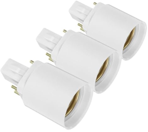 Convertitore Lampada G24q a E27, Adattatore Bianco 3 Pezzi | Plastica, Versatile Stabili Uso Installazione Semplice, Prestazioni e Uffici e Spazi Commerciali