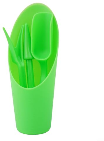 Set di attrezzi per trapianto da giardino, con secchio, pala e cucchiaio per piante grasse, serre, vivai, kit per la cura delle piante carnose, blu (verde)