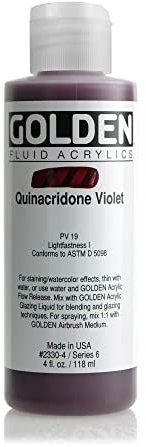 Or 0002330-4 4 oz - 118ml - Fluid Peinture acrylique Color Paint Bottle - Quinacridone Violet