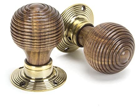 From the Anvil Rosewood & Aged Brass Beehive Mortice/Rim Knob Set