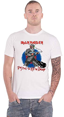 Iron Maiden Men's Chicago Mutants Short Sleeve T-Shirt, White, Medium
