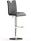 Robas Lund Barhocker Grau mit Lehne Barstuhl drehbar 360 Grad, Hocker höhenverstellbar, PU BAR.DO, 50 x 42 x 116 cm