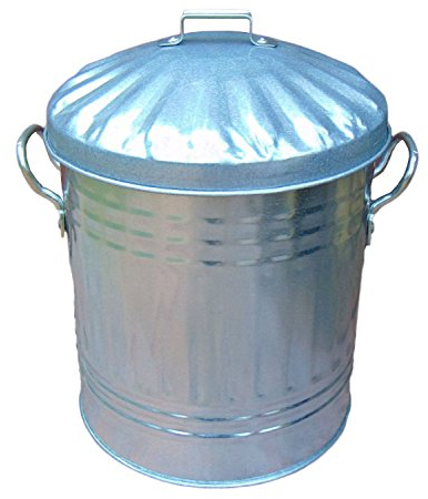 Heavy Duty Metal Ash Tidy Bucket Bin Coal Log Storage Carrier With Lid Handle (15L Metal Bin with Lid)