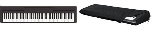 Yamaha P-45B Digital Piano schwarz + Gator Keyboard-Cover für Keyboards mit 88 Tasten (Stretch) Bundle