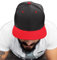 4sold ABC Rot Schwarz Cap Snapback Baseballkappe Druckknopfverschluss verstellbar mit flachem Schirm viele Farben (Black Red)