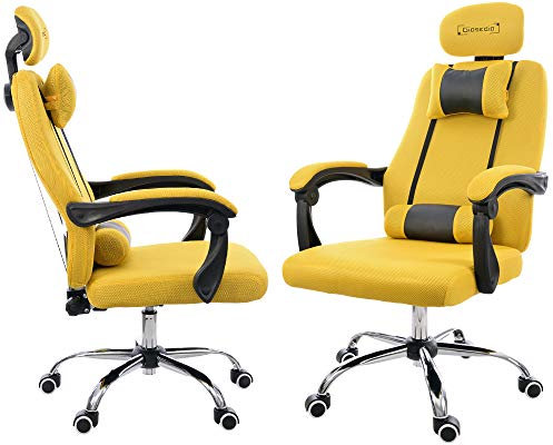 Giosedio GPX Rouge Chaise de Gaming Ergonomique avec Appui-tête et Dossier réglable (Jaune)