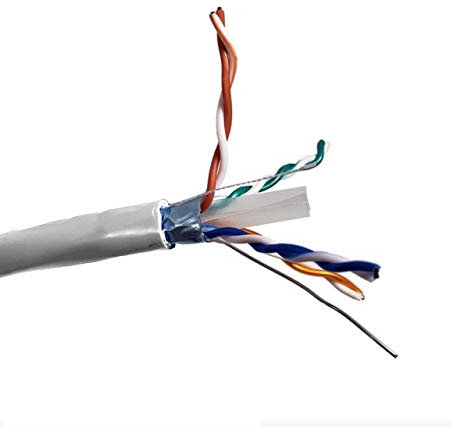 MICRO CONNECTORS Inc. 250 ft Cat 6 Solid Stp Outdoor 23AWG Bulk Ethernet Cable -White (TR4-560WOU-250)
