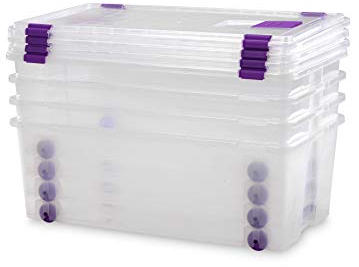 TODO HOGAR - Caja Plástico Almacenaje Grandes Multiusos con Ruedas - Medidas 730 x 405 x 265 - Capacidad de 62 litros (4)
