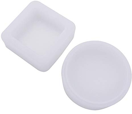 VOANZO Molde de Pegamento epoxi de Cristal DIY de 2 Piezas, para moldes de Silicona de cenicero Cuadrado Redondo