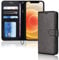 TECHGEAR iPhone 12 / iPhone 12 Pro Leather Wallet Case, Flip Protective Case Cover with Wallet Card Holder, Stand and Wrist Strap - Black PU Leather with Magnetic Closure for iPhone 12/12 Pro 6.1