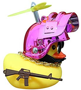 HUSHUI Motorrad Lenker Enten Ornament, kleine gelbe Entenhelm Fahrrad Ornament Fahrrad