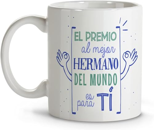 LolaPix Taza Mejor Hermano. Desayuno Originales. Cerámica 330 ml. Regalos Con Frases. Personalizadas
