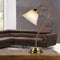Tischlampe Glas Metall in Messing Wohnzimmer Büro 43 cm E14 Rustikal blendarm Nachttisch Schreibtisch Tischleuchte Schlafzimmer ATHEN
