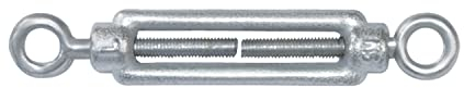 Amig - Tenditore ad anello ad anello per corpo filettato Mod.30125 in acciaio zincato, a doppio occhio tensionare cavi metallici o fili, tende da sole, teloni o candele, misura: vite M5 x 70 mm,