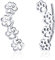 Qings Katze Paw Print Ohrringe: 925 Sterling Silber Nett Pfoten Ohrclip Ear Climber Ohrringe für Damen Tier Ohrklemmen Niedlich Katze Hunde Ohrring Mädchen, Ohr Schmuck Geburtstag Geschenke für Frauen