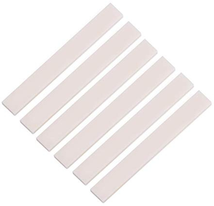 6 Stück 6 Saiten Akustikgitarre Stegsattel Gitarre Knochen Steg Sattelrohling aus Echtem Knochen für Akustische Konzertgitarre Mandoline Banjo Ukulele