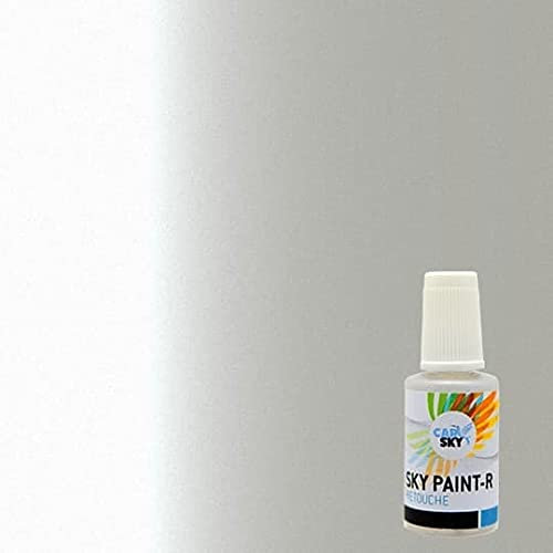 CARSKY Stylo retouche peinture carrosserie compatible avec Peugeot Blanc Nacre KWE (flacon pinceau 20ml) + vernis brillant (flacon pinceau 20ml)