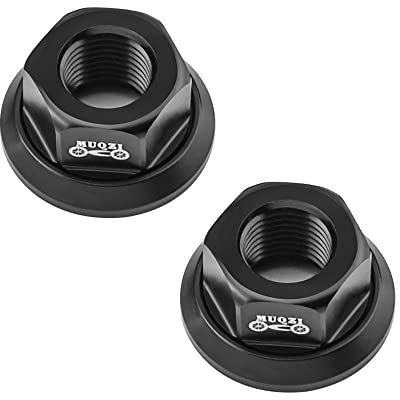 Saipe 2Pcs Bicycle Hub Flanged Axle Nut M9.5(3/8”) Aluminum Alloy Bike Wheel Flange Axle Nut for Front and Rear Bike Wheel Mountain Road