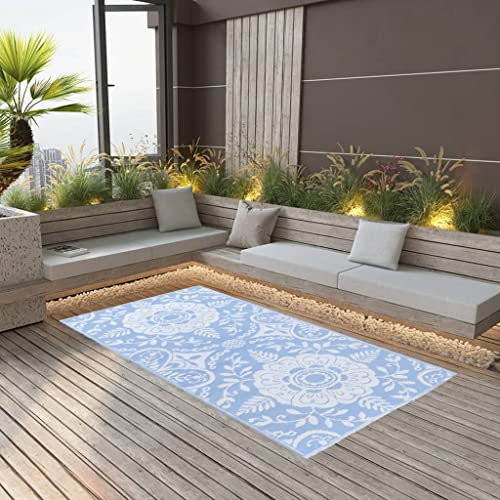 INLIFE Outdoor-Teppich Babyblau 160x230 cm PP