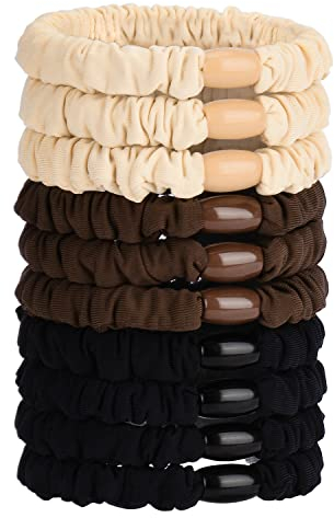 JessLab Scrunchy Haargummis, 10 Stück Seidensatin Haargummis Pferdeschwanzhalter Sanft Elastisch Keine Beschädigung Scrunchies Haarbänder Dehnbar Haarschmuck für Mädchen Frauen Damen, Farbe Sortiert
