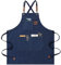 BBQ -Schürzen für Männer, praktische Arbeit Schürze, Arbeitsschürze mit Taschen mit verstellbaren Trägern für Friseur, Küche, Gärtner, Café-blau