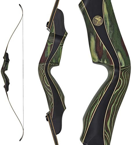 DRAKE ARCHERY Elite Riva - 62 Zoll - 20-60 lbs - Take Down Recurvebogen (45 lbs Rechtshand, Farbe: Fern)