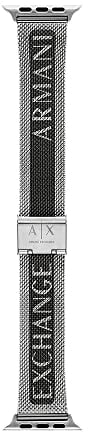 Armani Exchange Fascia compatibile con Apple Watch® per uomo, fascia in acciaio inossidabile, 42/44/45 mm, AXS8029