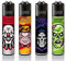 Clipper Feuerzeuge 4er Set + 1x DHOBIA Feuerzeug (Horror)