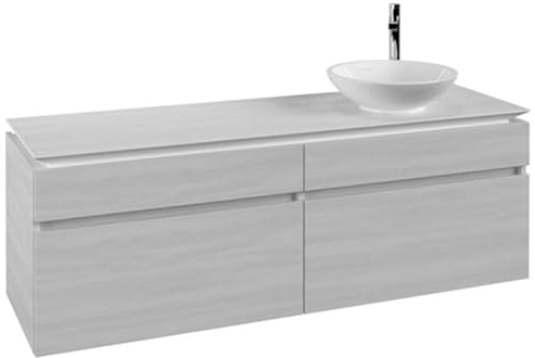 Villeroy & Boch Legato Waschtischunterschrank B598 1600x550x500mm, Waschtisch rechts, B59800VK, Farbe: Soft Grey