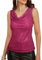GRACE KARIN Festival Spaghettiträger Sparkle Shimmer Weste mit Wasserfall-Auschnitt Sexy Elegant Ärmelloses Schmale Passform Party Top Rosarot M