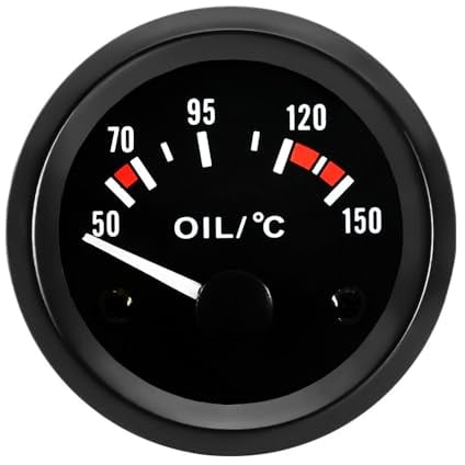 ETOPARS Kfz Auto Öltemperaturanzeige 2 52mm Auto Öltemperatur Messgerät Celsius Motor Öl Temperatur Zeiger Anzeige Öltemp Fahrzeug Weiß Lichtanzeige Instrument