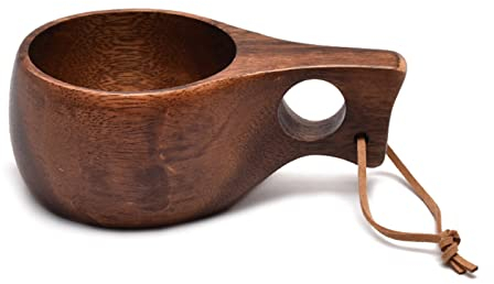 TONXX Tazza da Latte in Legno di Acacia da 210 ml, Tazza da Colazione, Tazza Finlandese in Guscio di Tartaruga, Tazza per Acqua