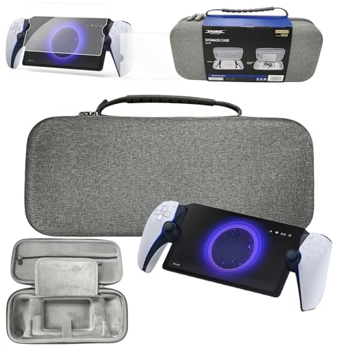 BIOSA Tragbare EVA Aufbewahrungstasche Kompatibel mit PS5 Portal, Staubdicht, Kratzfest PS5 Portal Tasche mit Netztasche | HD Portal Schutzfolie |Silikonschutzhülle for PS Portal Zubehör