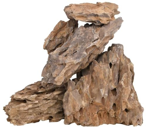 vidaXL Drachensteine, Drachenstein Natürlich Sicher, Naturstein Stein für Aquarium Dekoration, Dekostein Felsen, Mehrfarbig 25 kg 10-30cm