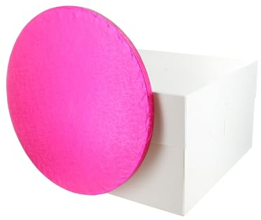 Culpitt Cerise Board & Box Set | 10 | White Cake Box & Drum, Transport & Protection Combo - Pink