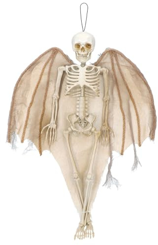 Boland - Dekoration Skelett Engel, 40 cm | Knochengerüst zum Aufhängen für Halloween, Karneval und Horror Mottoparty