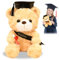 Teddybär Plüschtier,Plüsch Soft Toys Spielzeug,Examensbär,Abitur 2024 Geschenke,Plüschbär mit Diplom und Doktorhut,Graduation Gift,Abschluss Teddybär Plüschtier zum Bachelor Abschluss (White)