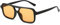 YAMEIZE Retro 70s Double Bridge Pilot - Lunettes de Soleil Rectangulaires pour Femmes Hommes Style Vintage Lunettes Carrées Protection UV400 Conduite Extérieure
