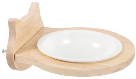 Sosoport Cat Bowl Cat Basin Ceramic Food Feeder Hanging Dog Bowl Convenient for Cage Crate Use Household Pet Supply