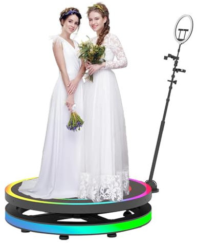 FXNFXLA 360 Photo Booth Machine, 360 Spin Video Camera, APP Remote Control Automatic Slow Motion 360 Spin Camera Video Booth, 360 Selfie Platform with Flight Case