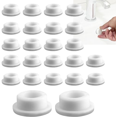 TREABEAR 24Pcs embellecedor Lavabo Agujero, Embellecedor Rebosadero Lavabo, Tapa Rebosadero Lavabo, Anillo Desbordamiento Lavabo Adecuado para Diámetros de 22 a 24 Mm Agujero de Desbordamiento