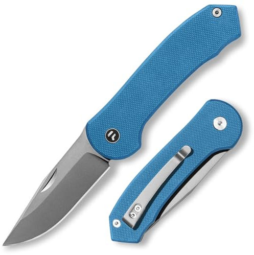 FUJUNI 7,25cm Coltello Tascabile, Coltello Pieghevole con Manico G10 e Lama in Acciaio VG10, Clip Da Tasca Per Trasporto Profondo, Coltelli Pieghevoli,Coltelli Da Tasca,Per Uomo Regalo,Blu